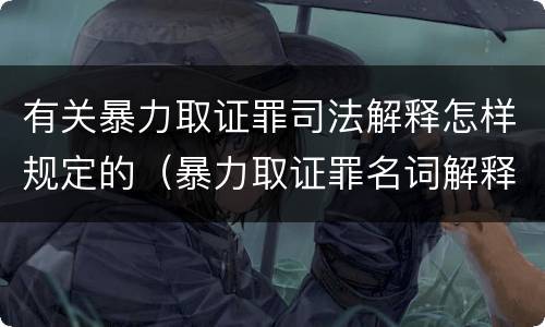 有关暴力取证罪司法解释怎样规定的（暴力取证罪名词解释）