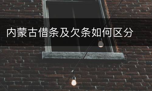 内蒙古借条及欠条如何区分