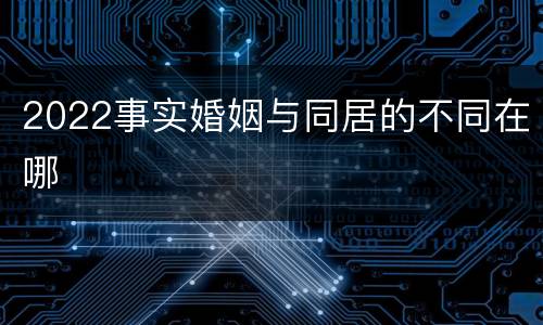 2022事实婚姻与同居的不同在哪