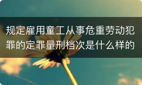 规定雇用童工从事危重劳动犯罪的定罪量刑档次是什么样的
