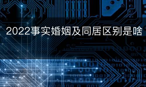 2022事实婚姻及同居区别是啥