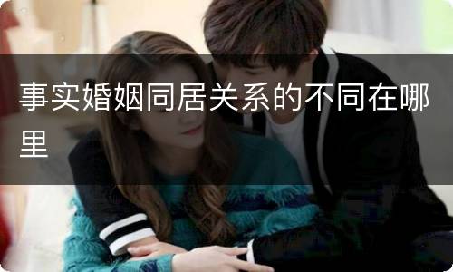 事实婚姻同居关系的不同在哪里