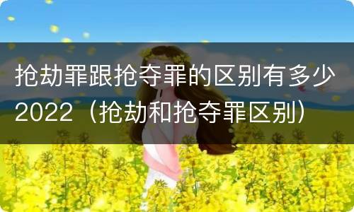 抢劫罪跟抢夺罪的区别有多少2022（抢劫和抢夺罪区别）