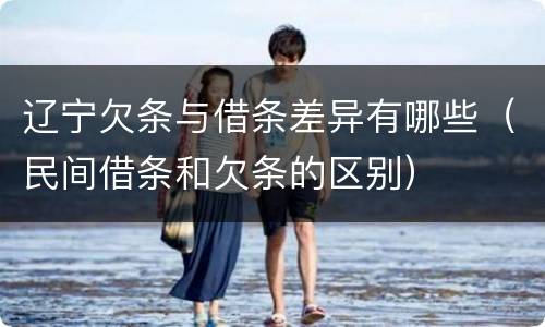 辽宁欠条与借条差异有哪些（民间借条和欠条的区别）