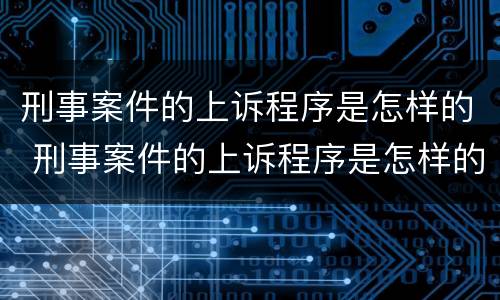 刑事案件的上诉程序是怎样的 刑事案件的上诉程序是怎样的呢