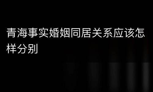 青海事实婚姻同居关系应该怎样分别