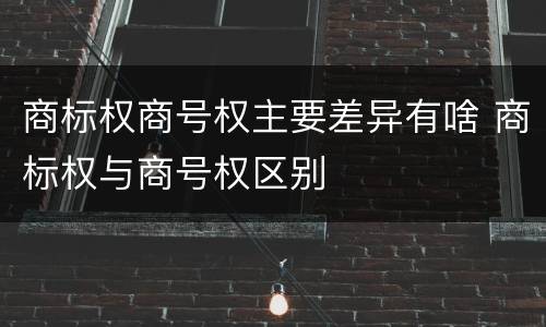 商标权商号权主要差异有啥 商标权与商号权区别