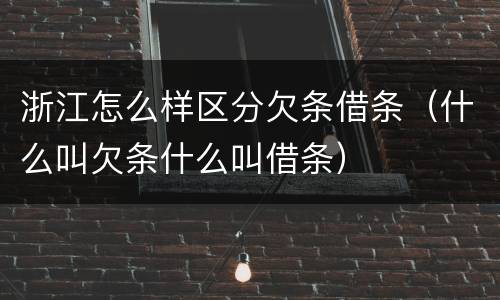 浙江怎么样区分欠条借条（什么叫欠条什么叫借条）