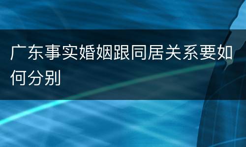 广东事实婚姻跟同居关系要如何分别