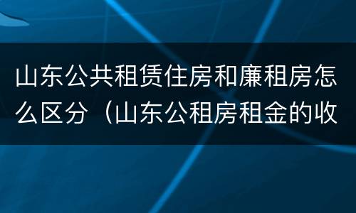 山东公共租赁住房和廉租房怎么区分（山东公租房租金的收费标准）