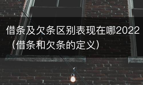 借条及欠条区别表现在哪2022（借条和欠条的定义）