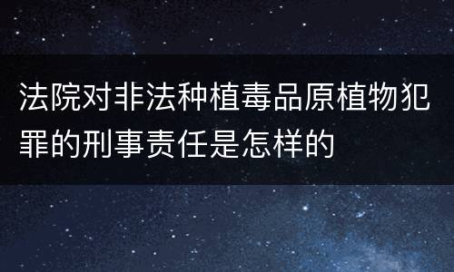 法院对非法种植毒品原植物犯罪的刑事责任是怎样的
