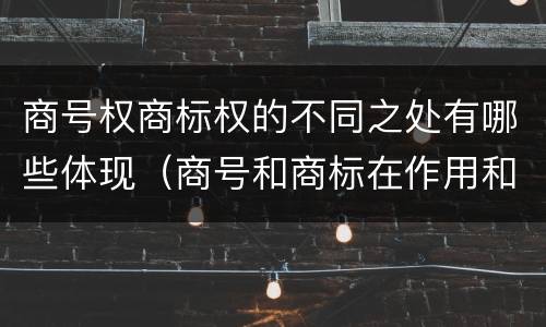商号权商标权的不同之处有哪些体现（商号和商标在作用和性质上的区别）