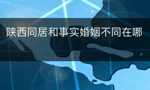 陕西同居和事实婚姻不同在哪
