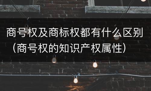 商号权及商标权都有什么区别（商号权的知识产权属性）