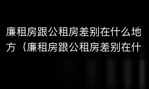 廉租房跟公租房差别在什么地方（廉租房跟公租房差别在什么地方查）