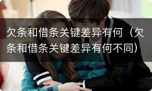 欠条和借条关键差异有何（欠条和借条关键差异有何不同）