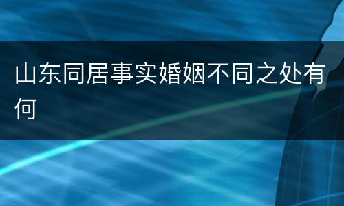 山东同居事实婚姻不同之处有何