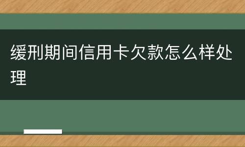 缓刑期间信用卡欠款怎么样处理
