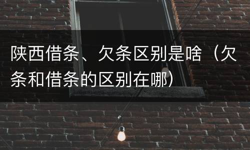 陕西借条、欠条区别是啥（欠条和借条的区别在哪）
