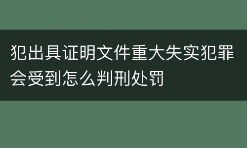 犯出具证明文件重大失实犯罪会受到怎么判刑处罚