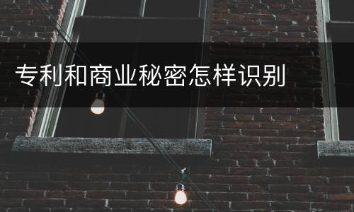 专利和商业秘密怎样识别