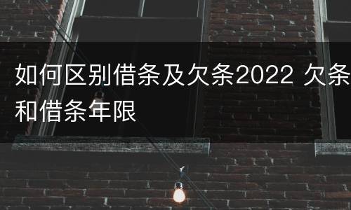 如何区别借条及欠条2022 欠条和借条年限