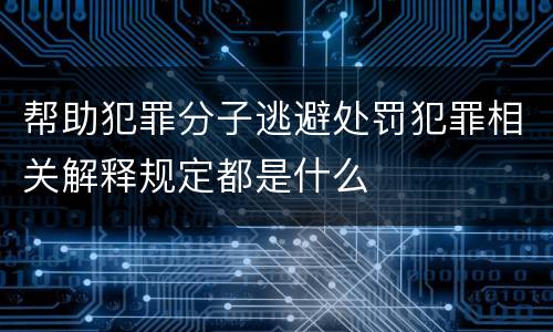 帮助犯罪分子逃避处罚犯罪相关解释规定都是什么