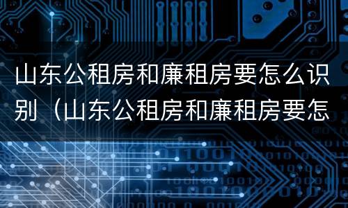 山东公租房和廉租房要怎么识别（山东公租房和廉租房要怎么识别呢）