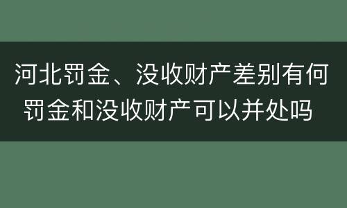 河北罚金、没收财产差别有何 罚金和没收财产可以并处吗