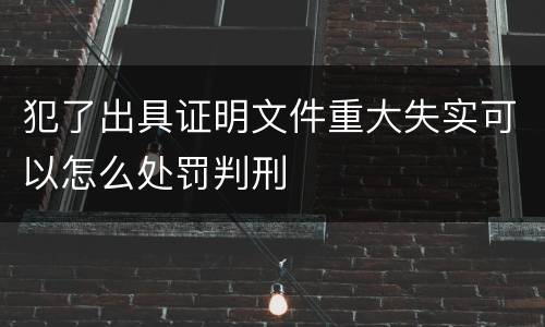 犯了出具证明文件重大失实可以怎么处罚判刑