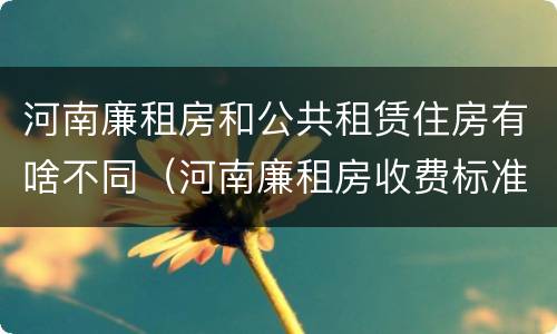 河南廉租房和公共租赁住房有啥不同（河南廉租房收费标准）
