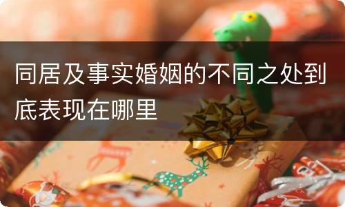 同居及事实婚姻的不同之处到底表现在哪里