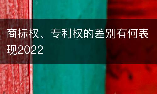 商标权、专利权的差别有何表现2022