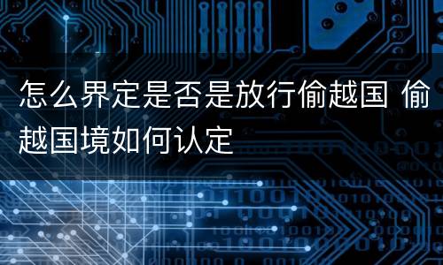 怎么界定是否是放行偷越国 偷越国境如何认定