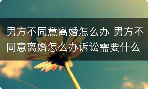 男方不同意离婚怎么办 男方不同意离婚怎么办诉讼需要什么证件