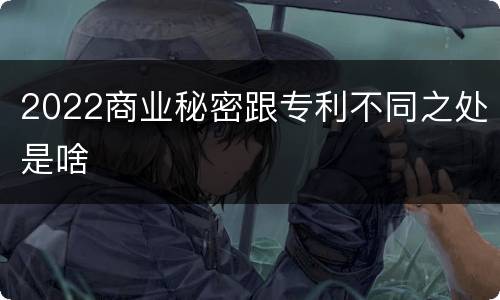 2022商业秘密跟专利不同之处是啥