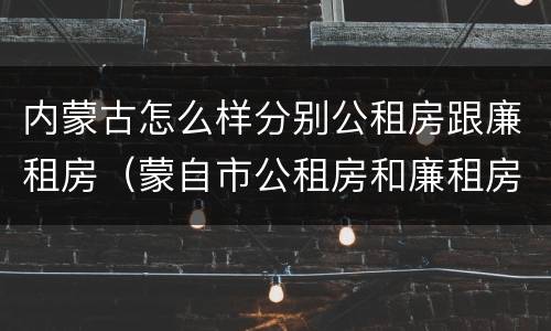 内蒙古怎么样分别公租房跟廉租房（蒙自市公租房和廉租房）