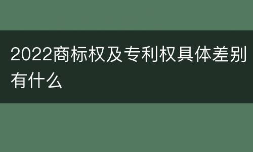 2022商标权及专利权具体差别有什么