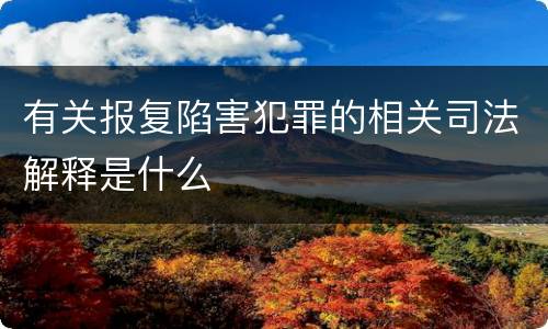 有关报复陷害犯罪的相关司法解释是什么