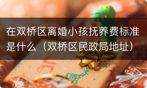 在双桥区离婚小孩抚养费标准是什么（双桥区民政局地址）