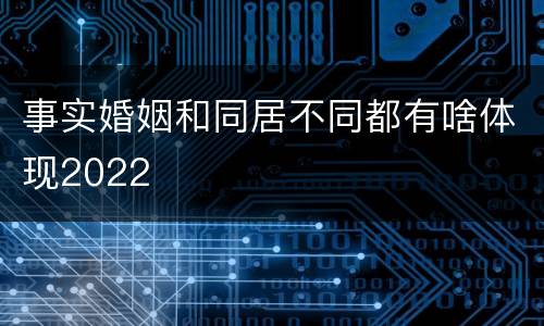 事实婚姻和同居不同都有啥体现2022