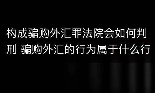 构成骗购外汇罪法院会如何判刑 骗购外汇的行为属于什么行为