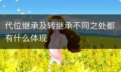 代位继承及转继承不同之处都有什么体现