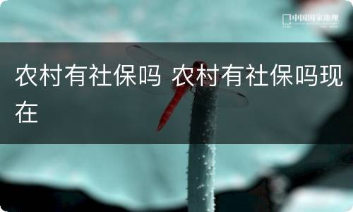 农村有社保吗 农村有社保吗现在
