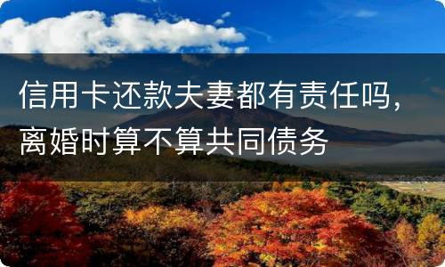 信用卡还款夫妻都有责任吗，离婚时算不算共同债务