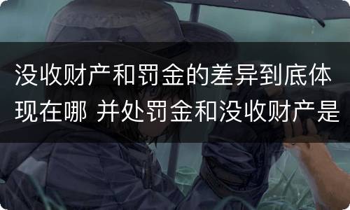 没收财产和罚金的差异到底体现在哪 并处罚金和没收财产是什么意思