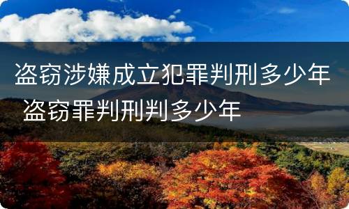 盗窃涉嫌成立犯罪判刑多少年 盗窃罪判刑判多少年