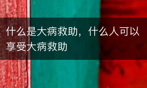 什么是大病救助，什么人可以享受大病救助