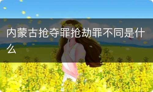 内蒙古抢夺罪抢劫罪不同是什么